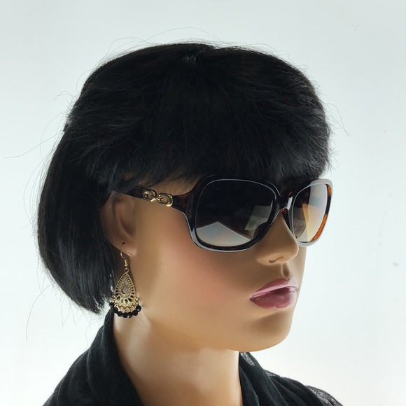 Oleg Cassini Big Round Tortoise Shell Frame Small Arm Yellow Tint - Picture 1 of 6